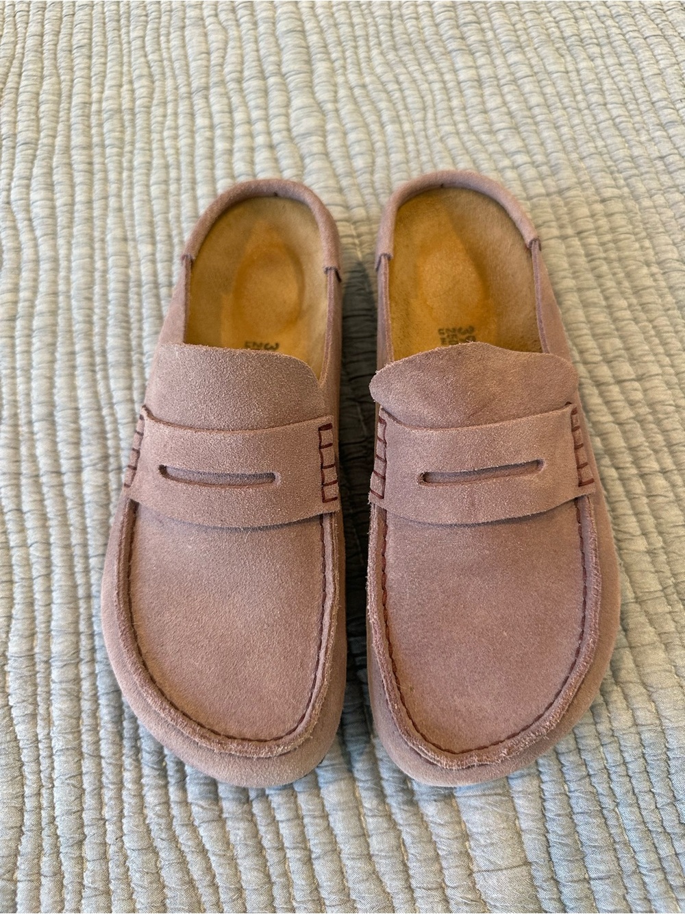 Birkenstock Women's Suede Penny Loafer Mules in Dusty Rose size 39 - Picture 2 of 16